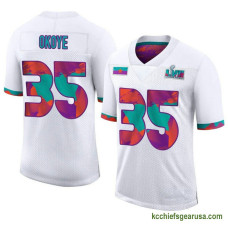 Mens Kansas City Chiefs Christian Okoye White Game Super Bowl Lvii Kcc216 Jersey C1289